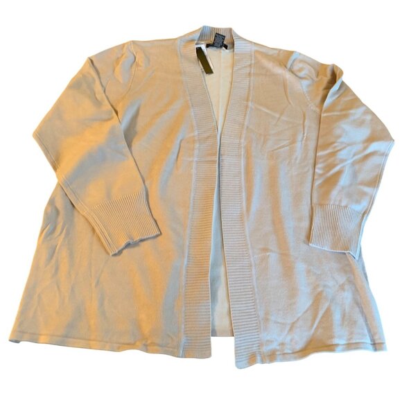 Grace Beige Open Front Cardigan Sweater Size Large Rayon Nylon Womens - Picture 1 of 8